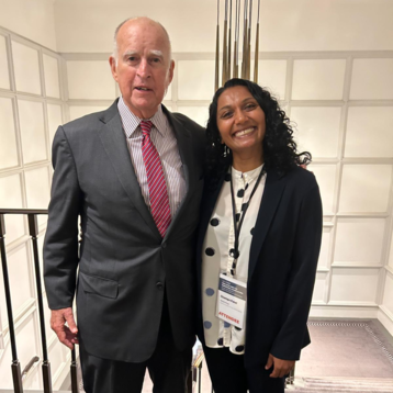 Champa Patel and Jerry Brown