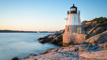 Rhode island coast with lighthouse