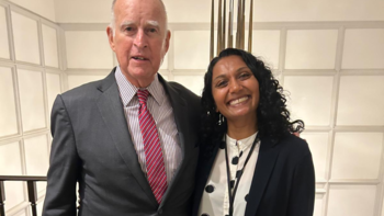 Champa Patel and Jerry Brown crop